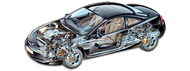 Spaccato tecnico Ford Cougar